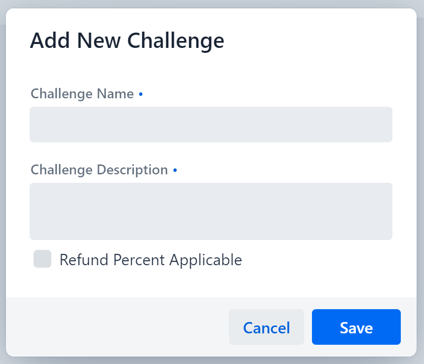 Add challenge dialog