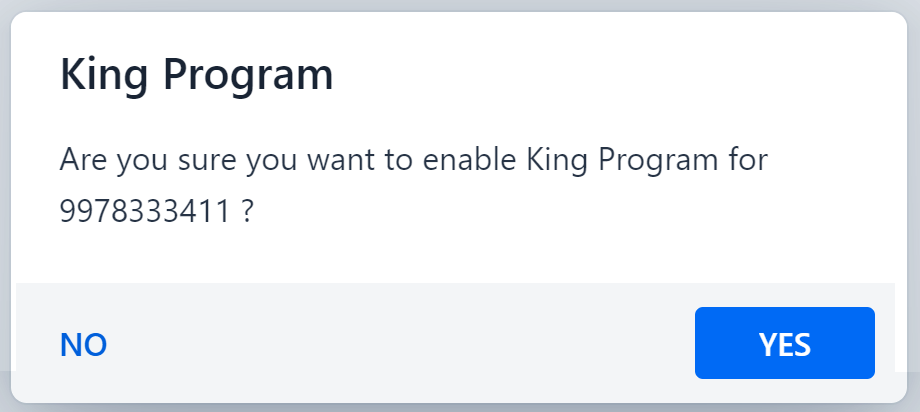 King's program confirmation